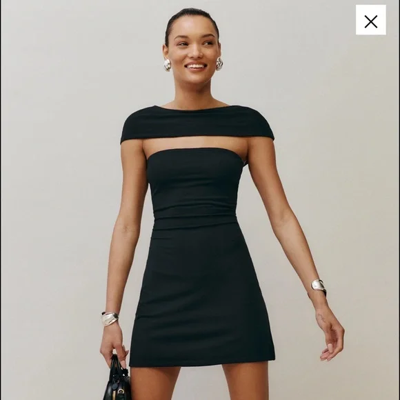 Reformation Black Mini Dress - Picture 5 of 8